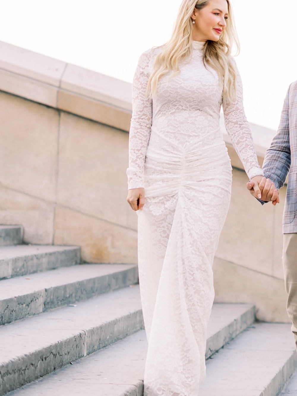 Ronny Kobo Elegant Scorpio Lace Ruched Gown - Picture 7 of 7